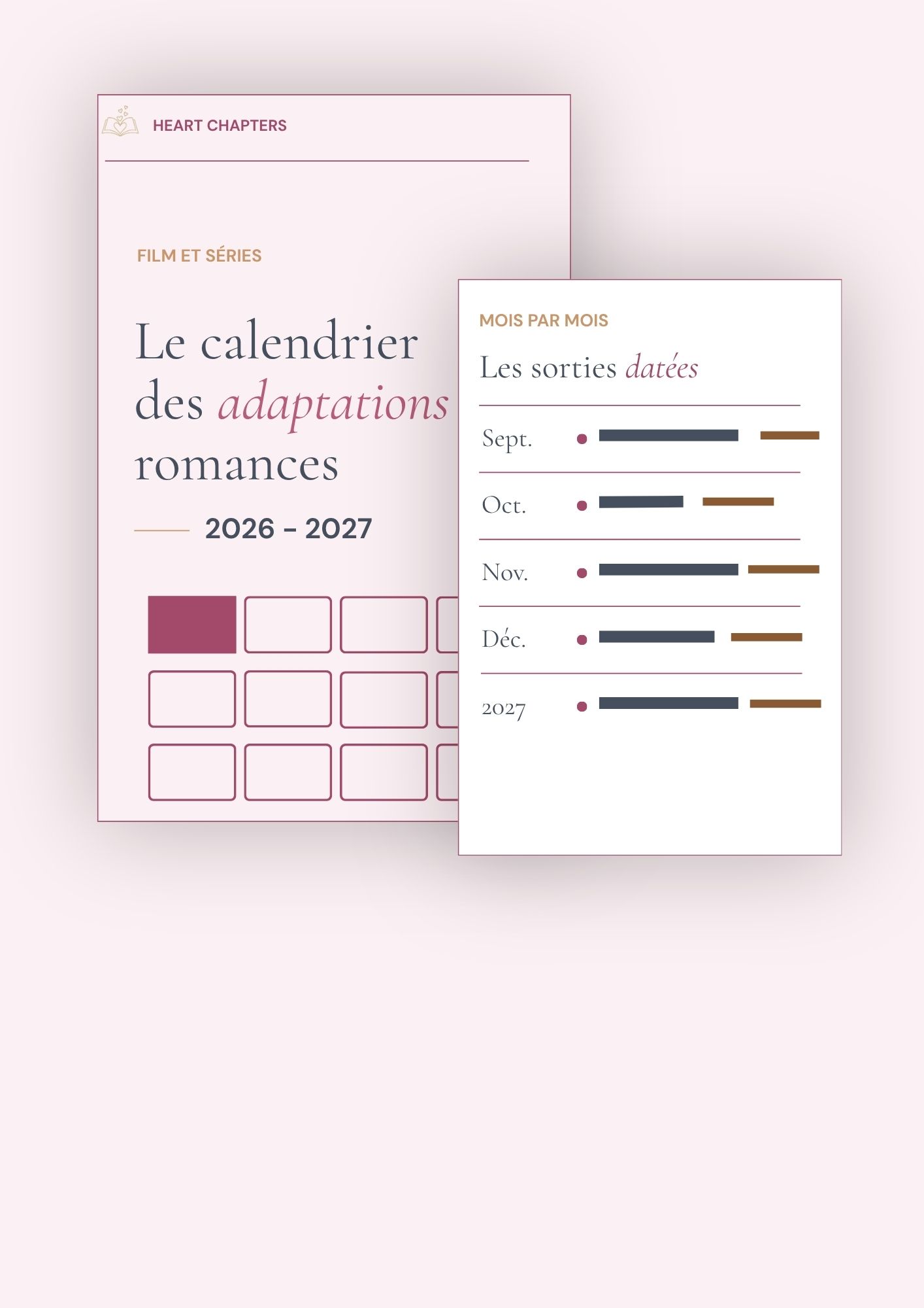 Calendrier des adaptations romance
